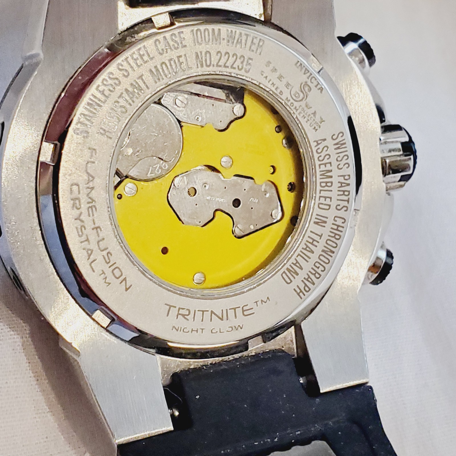 Invicta Speedway 52mm Stainless Steel 26mm Silicone Strap Watch with Case Works