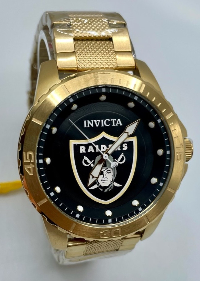 Invicta NFL Las Vegas Raiders Men’s Watch – 48mm, Gold (48093)