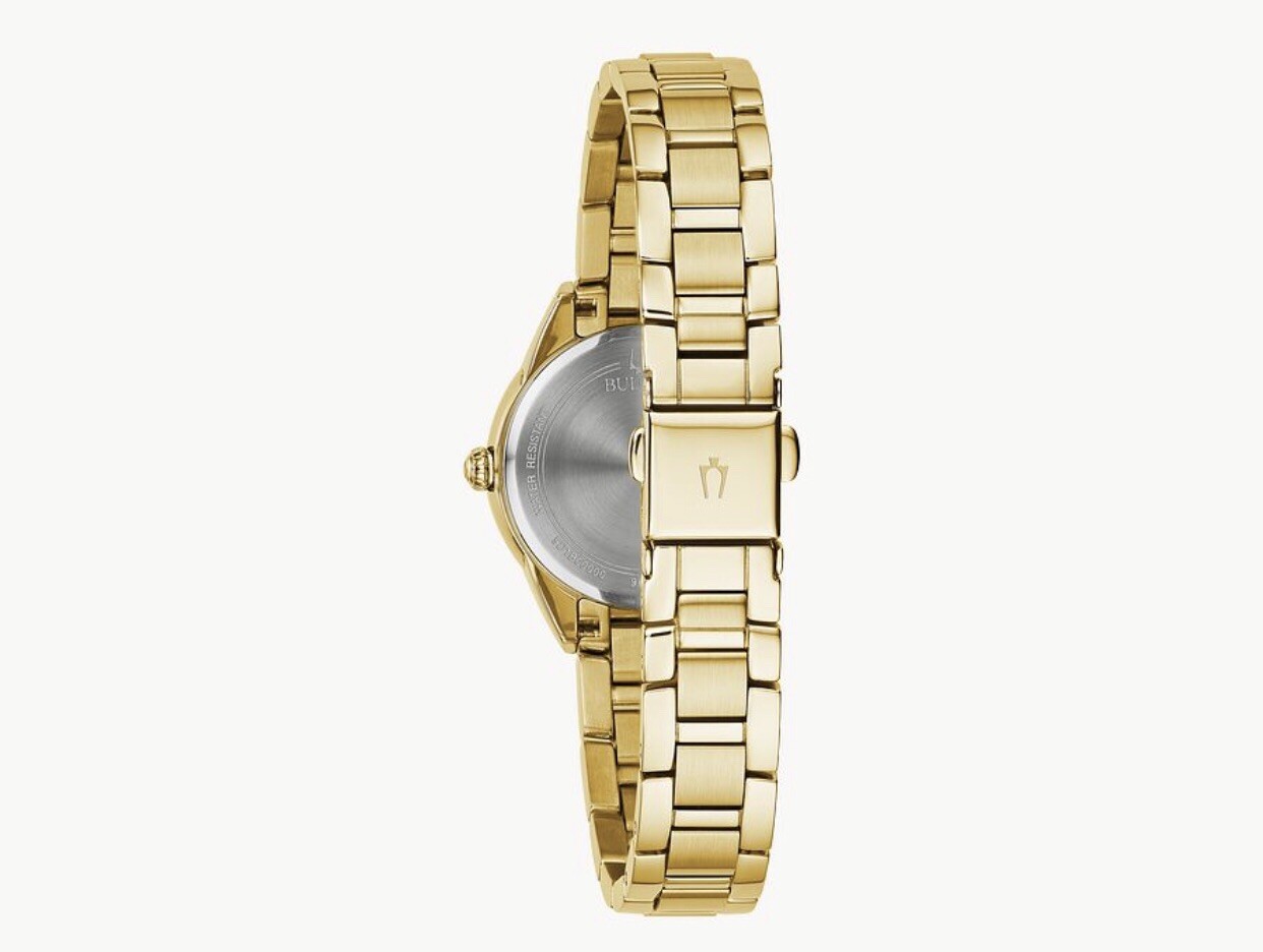 Bulova Women’s Watch Sutton Diamond Silver Tone Dial Yellow Gold Bracelet 97P150