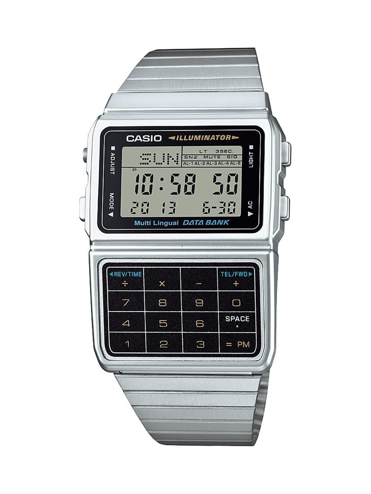 Casio Memory Calculator Databank Watch DBC-611-1VT Silver
