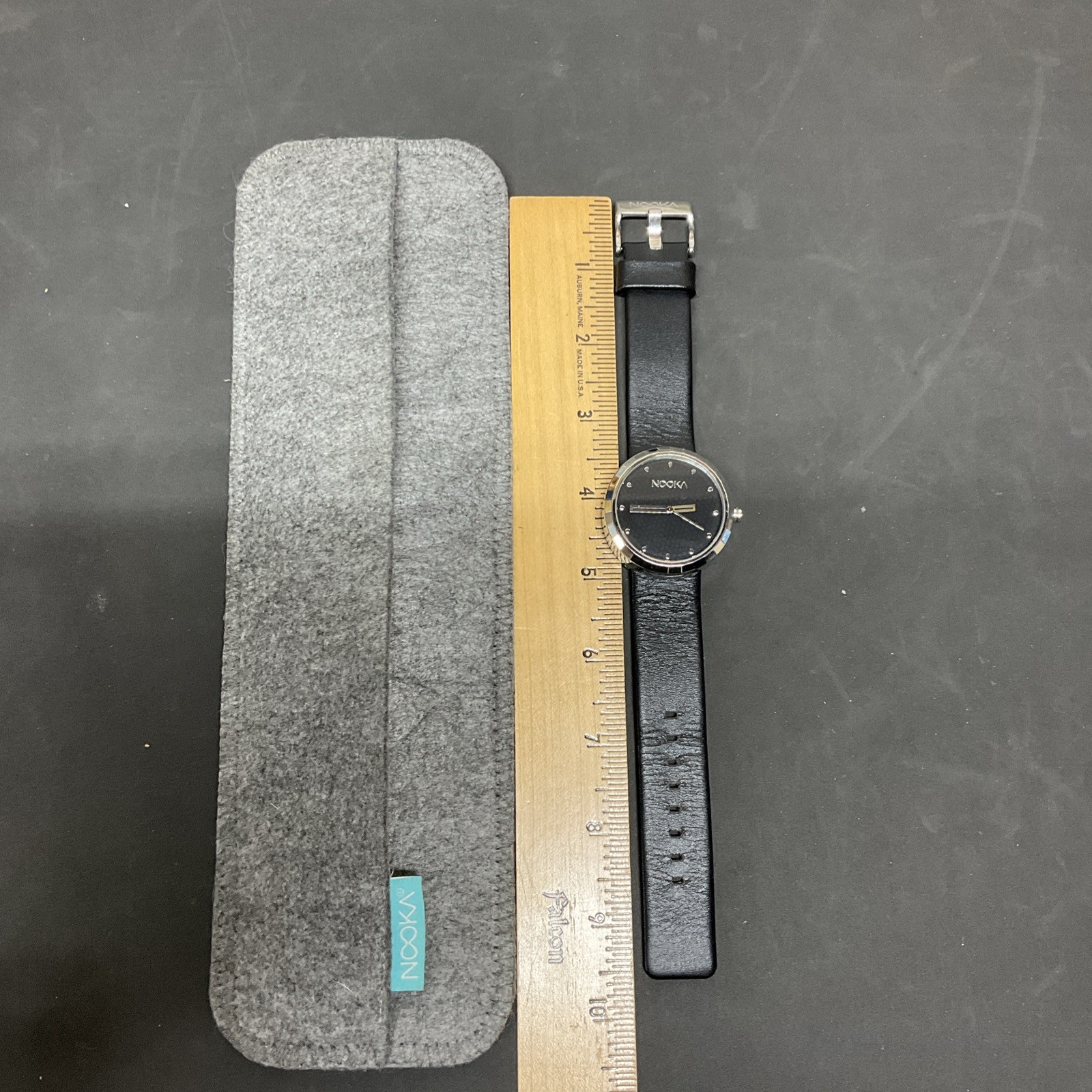 NOOKA NK 360 degree rotating face Black Watch with case needs battery UNTESTED
