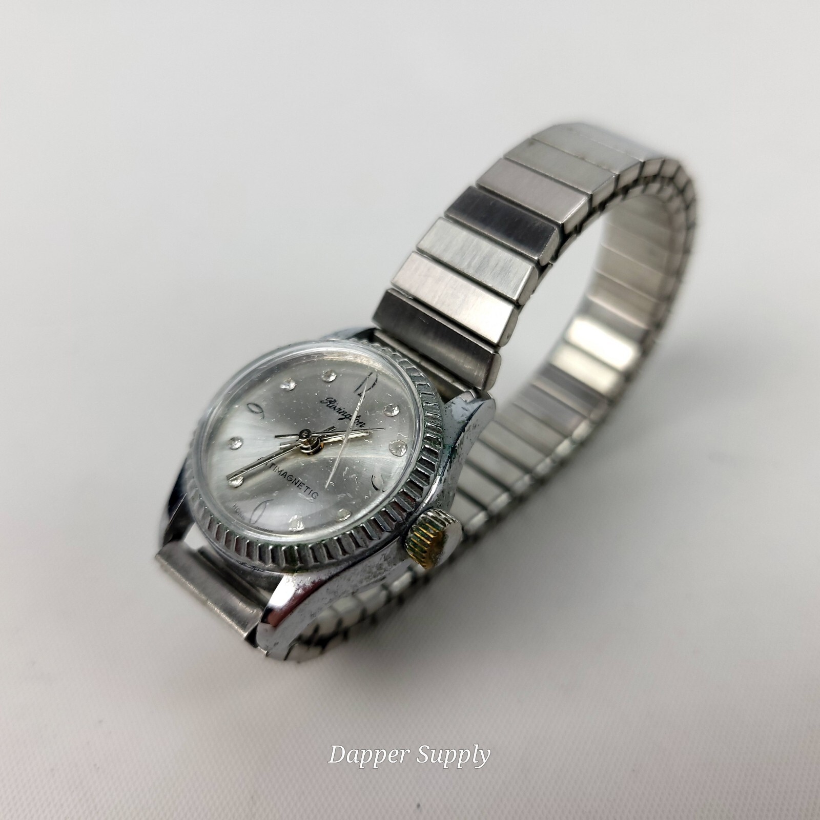 Rivington Antimagnetic Watch Made in Hong Kong Womans Stainless Steel Vtg