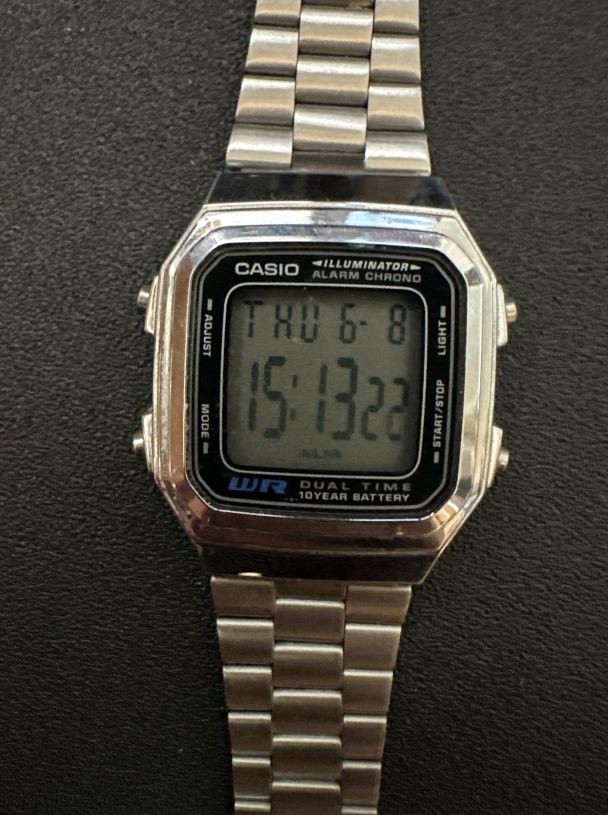 Vtg CASIO Illuminator Men’s Quartz Digital Watch – A178W Alarm Chrono WORKS – A