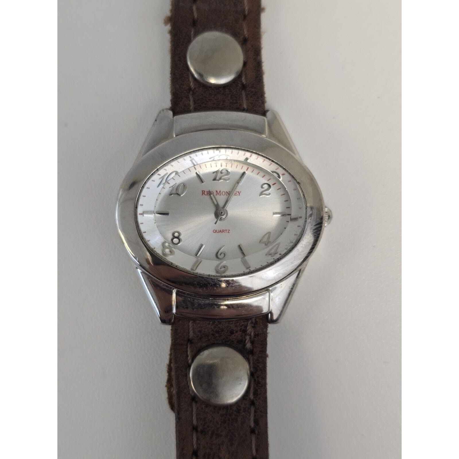 RED MONKEY Designs Womens Watch Long Brown Wrap Around Leather Strap
