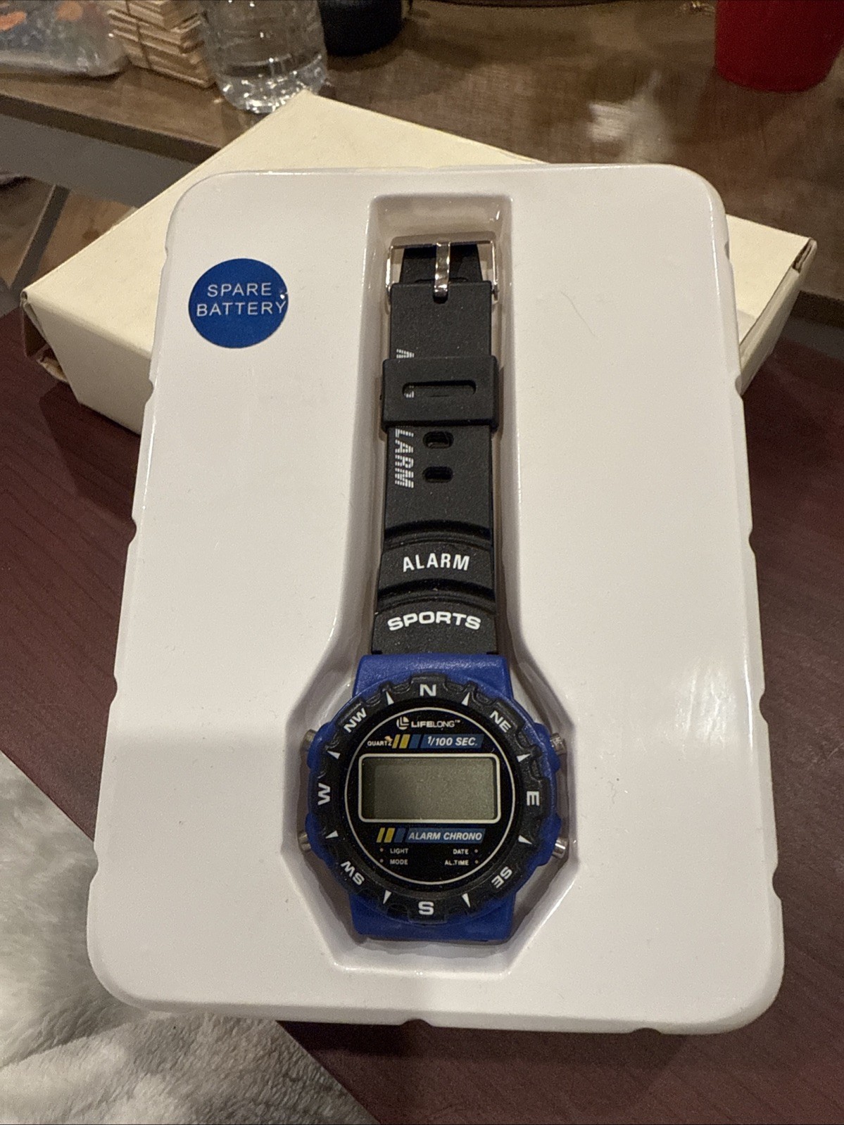 LifeLong Digital Sports Watch W/Multi-Alarm 1/100 Sec Chronograph New Old Stock