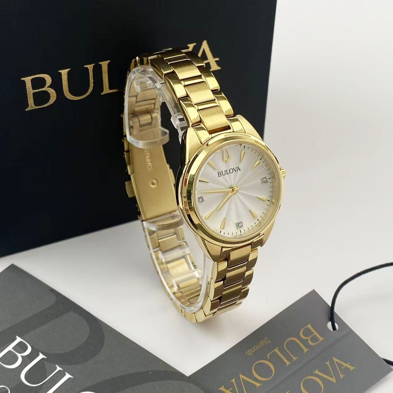 New w/box Bulova Sutton 97P150 Women’s Watch White Dial Ladies Watch 28mm