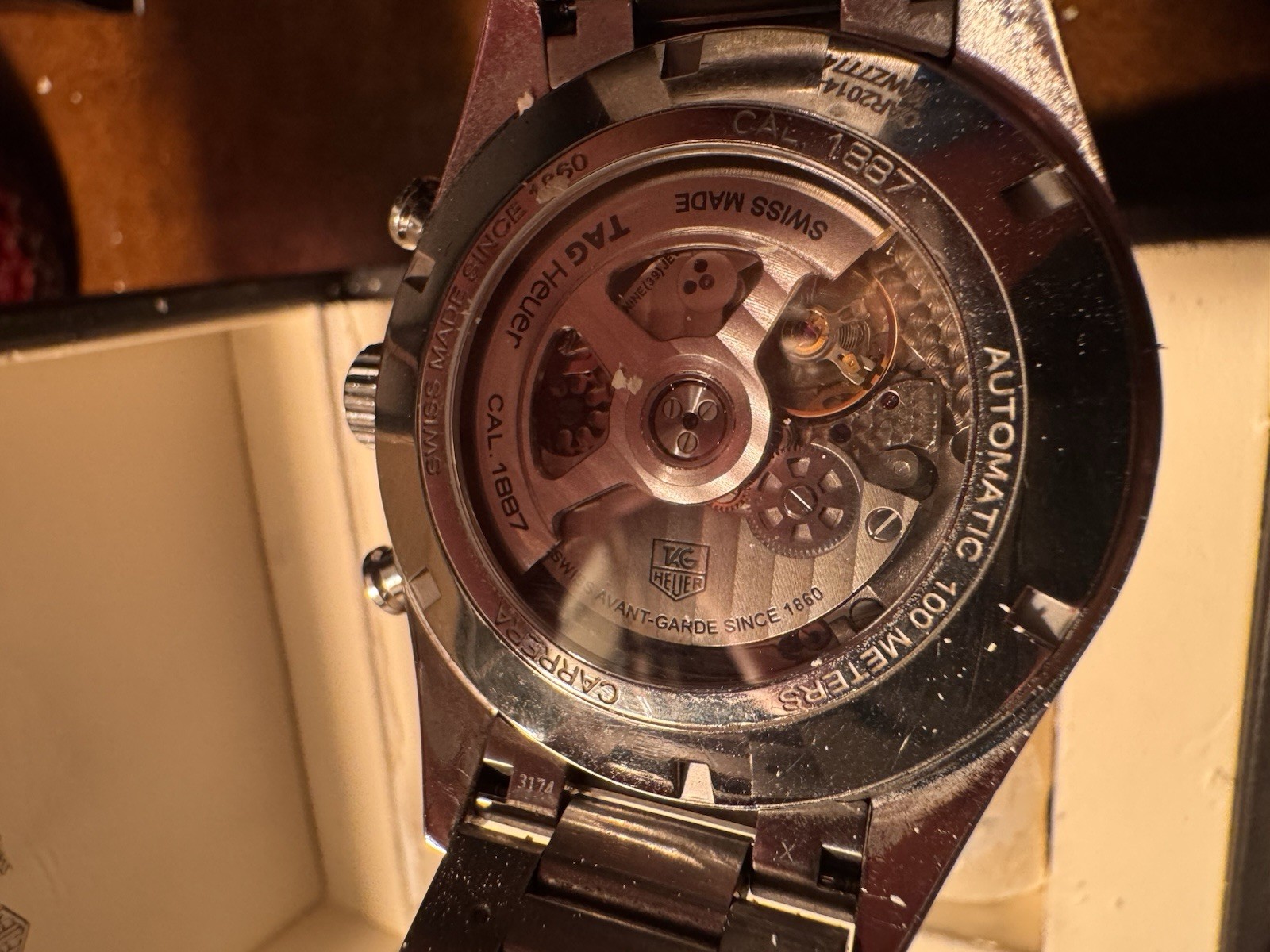 TAG Heuer Carrera automatic Chrono Black Dial Stainless Steel Bracelet w/ Box