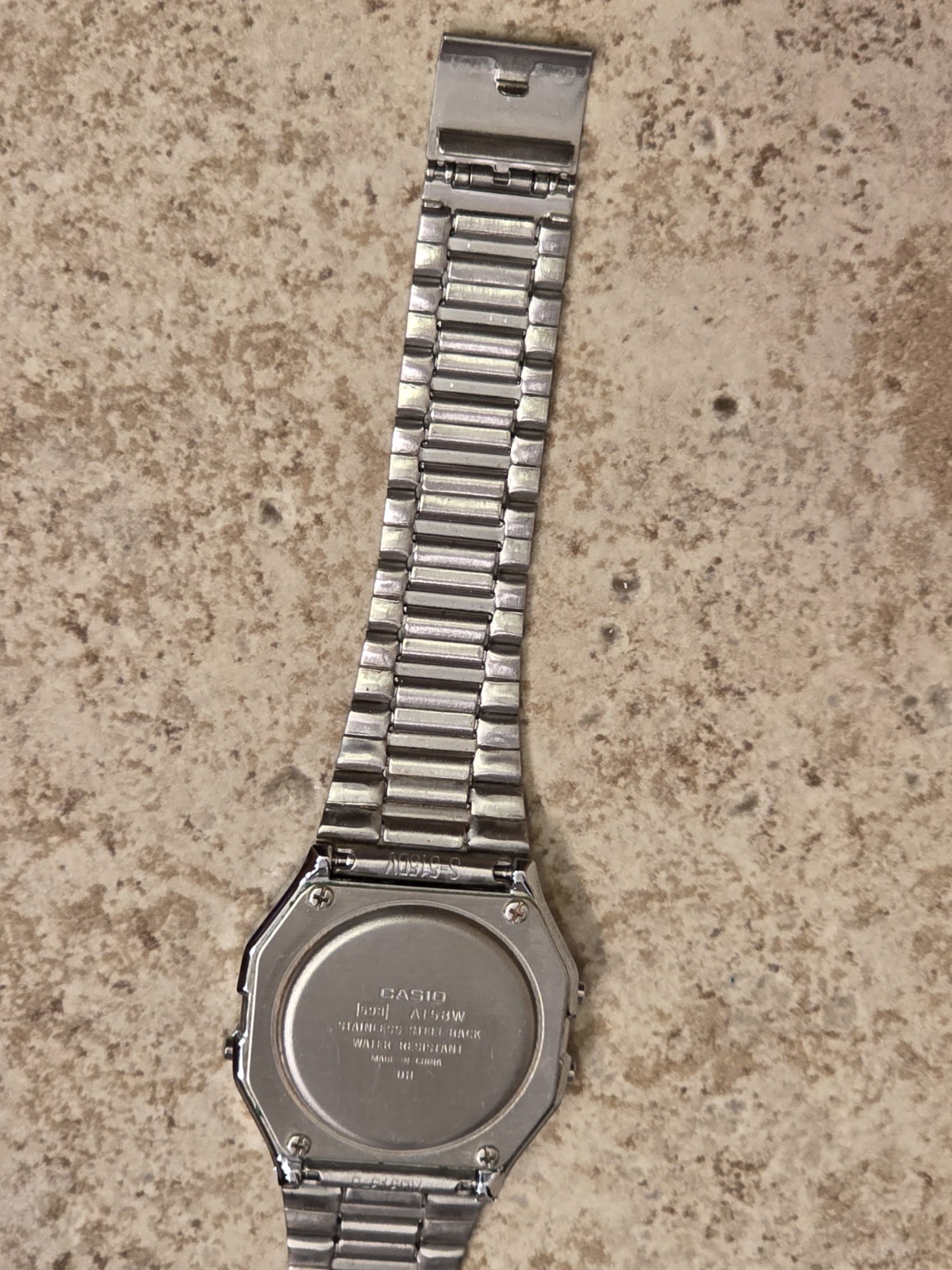 CASIO A158W Digital Watch 593 Stainless Steel Silver ** WORKING **