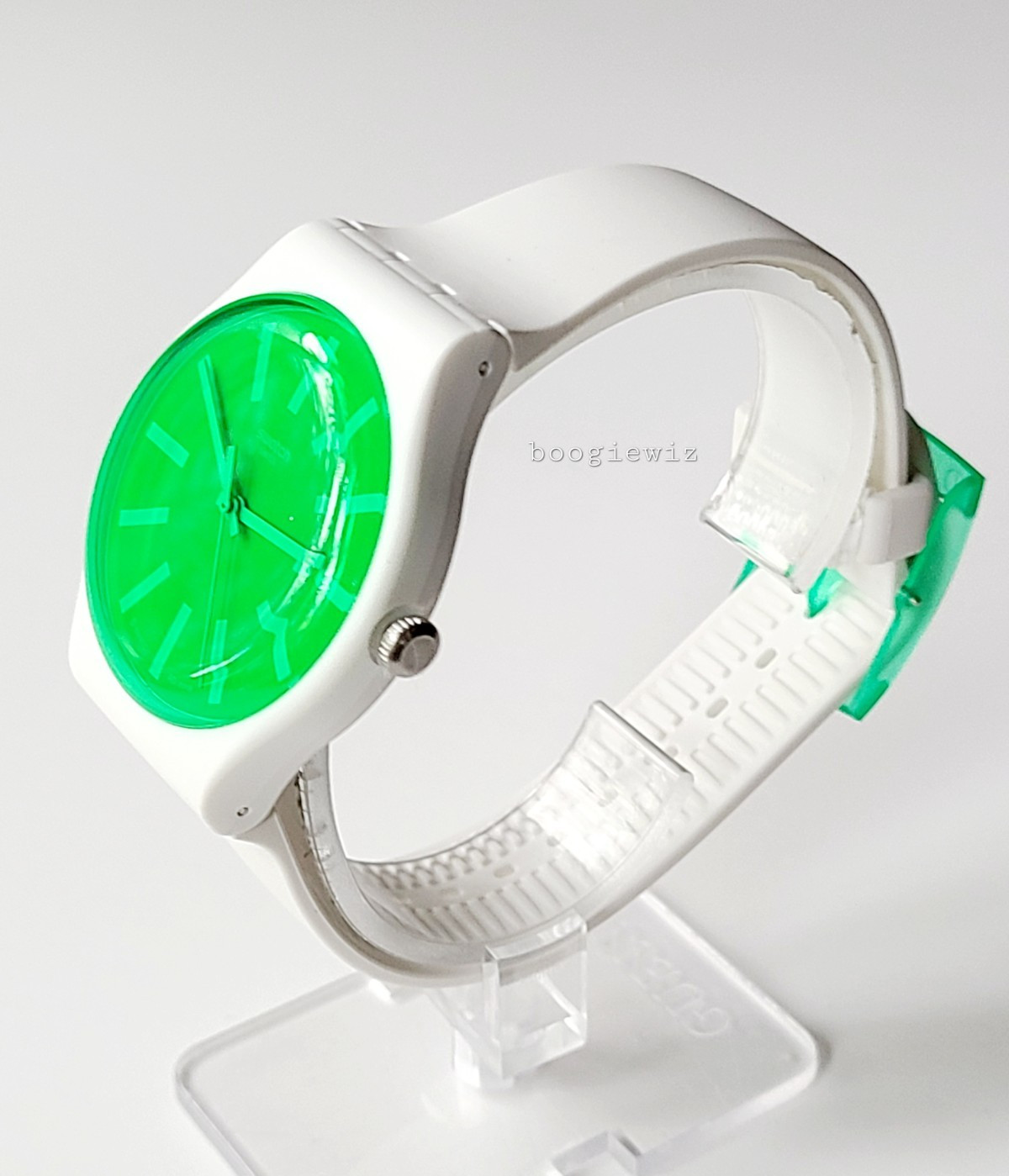 SWATCH SWISS MADE, MODEL “GRASS NEON”, SILICONE BAND, SUOW166 NIB