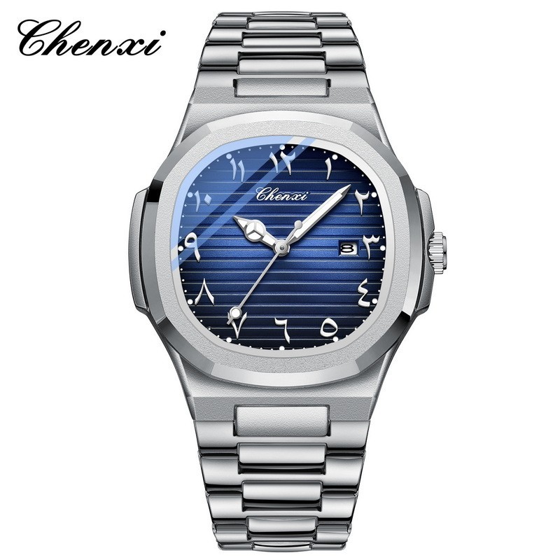 CHENXI Men Business Eastern Arabic Numerals Dial Luminous Calendar Quartz Watch