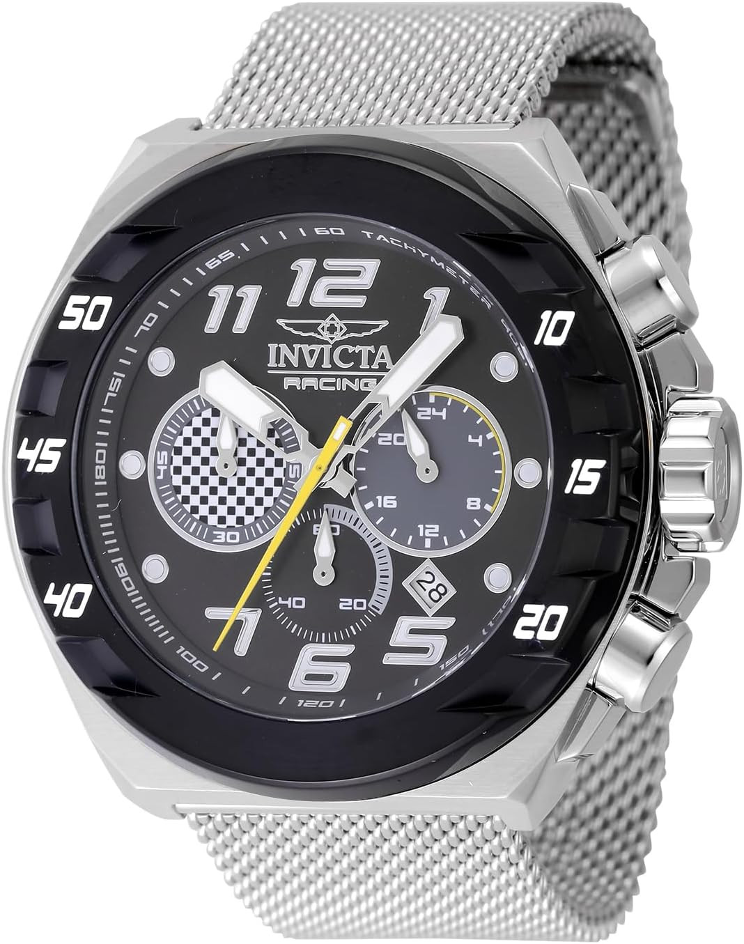 Men’s 48mm Stainless Steel Racing Watch with Black & Grey Dial VD53 Quartz