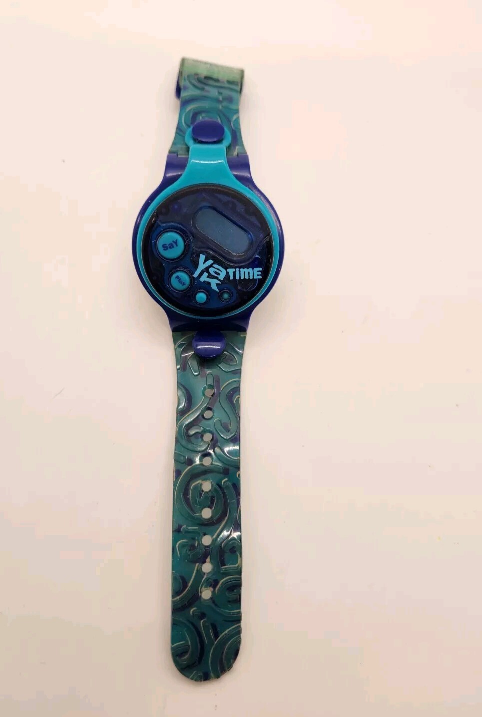 Vintage 1996 Yes Gear Yak Time Talking Wrist Watch Blue Not Tested