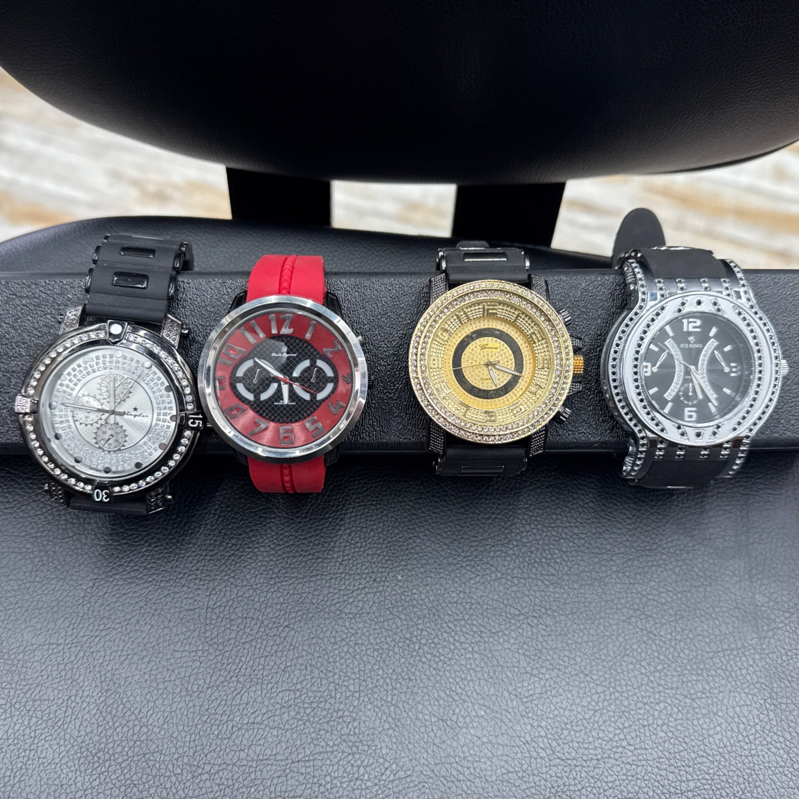 New lot of 4 Quartz Watch Men 4 Iced Out,Charles Raymond, Ruilida & More