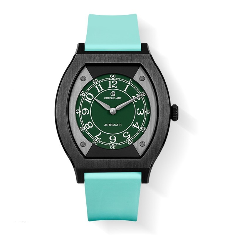 CRONUSART Men Automatic Watch Titanium Tonneau Mechanical Wristwatch Micro Rotor