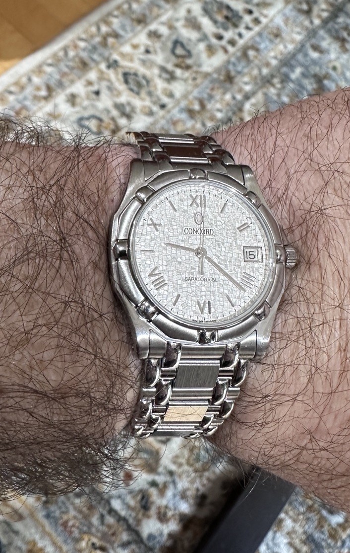 CONCORD SARATOGA SL Stainless Swiss Steel Silver 35mm Date Watch