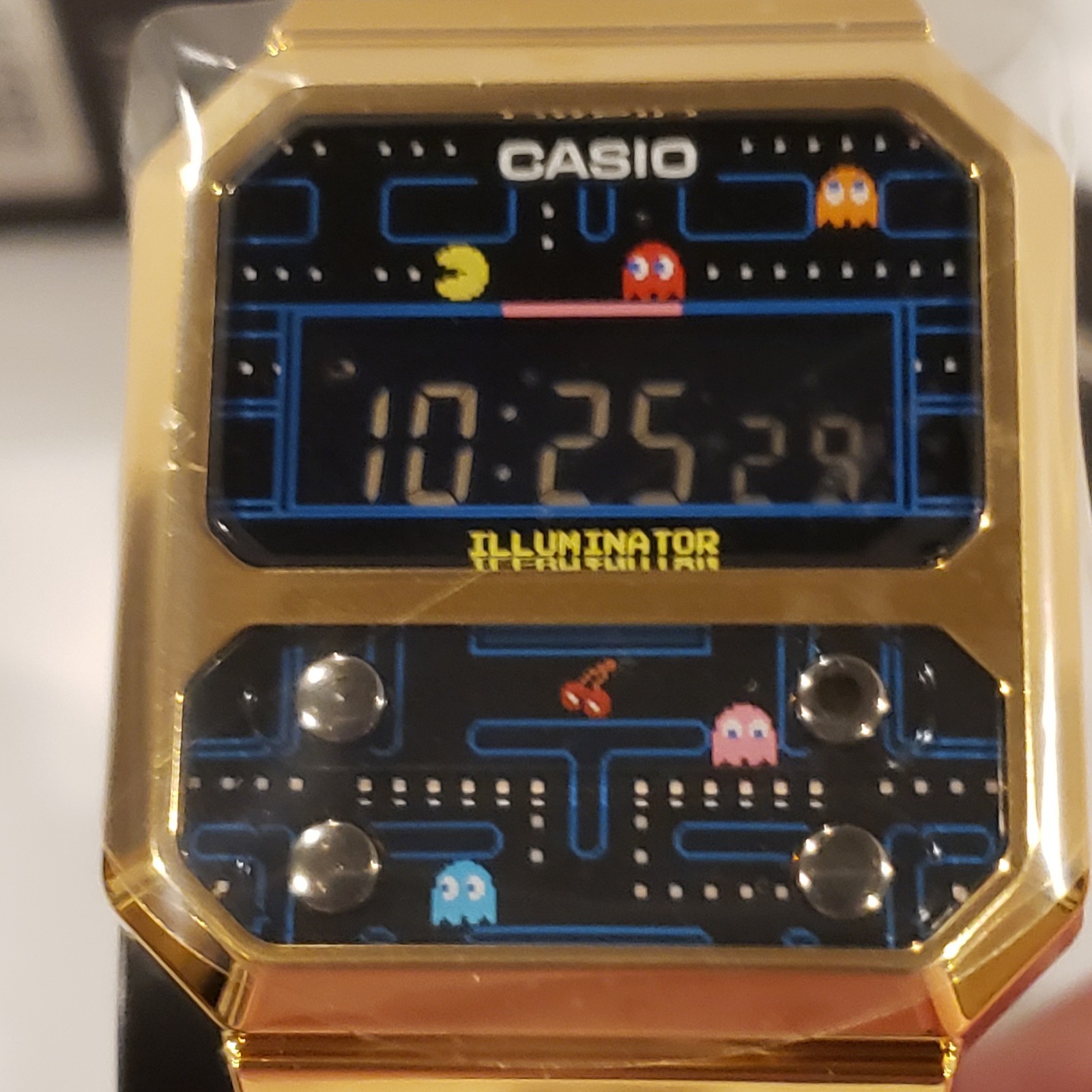Casio Pac-Man Watch A100WEPC-1B Digital Reprint Design PacMan Collab NEW