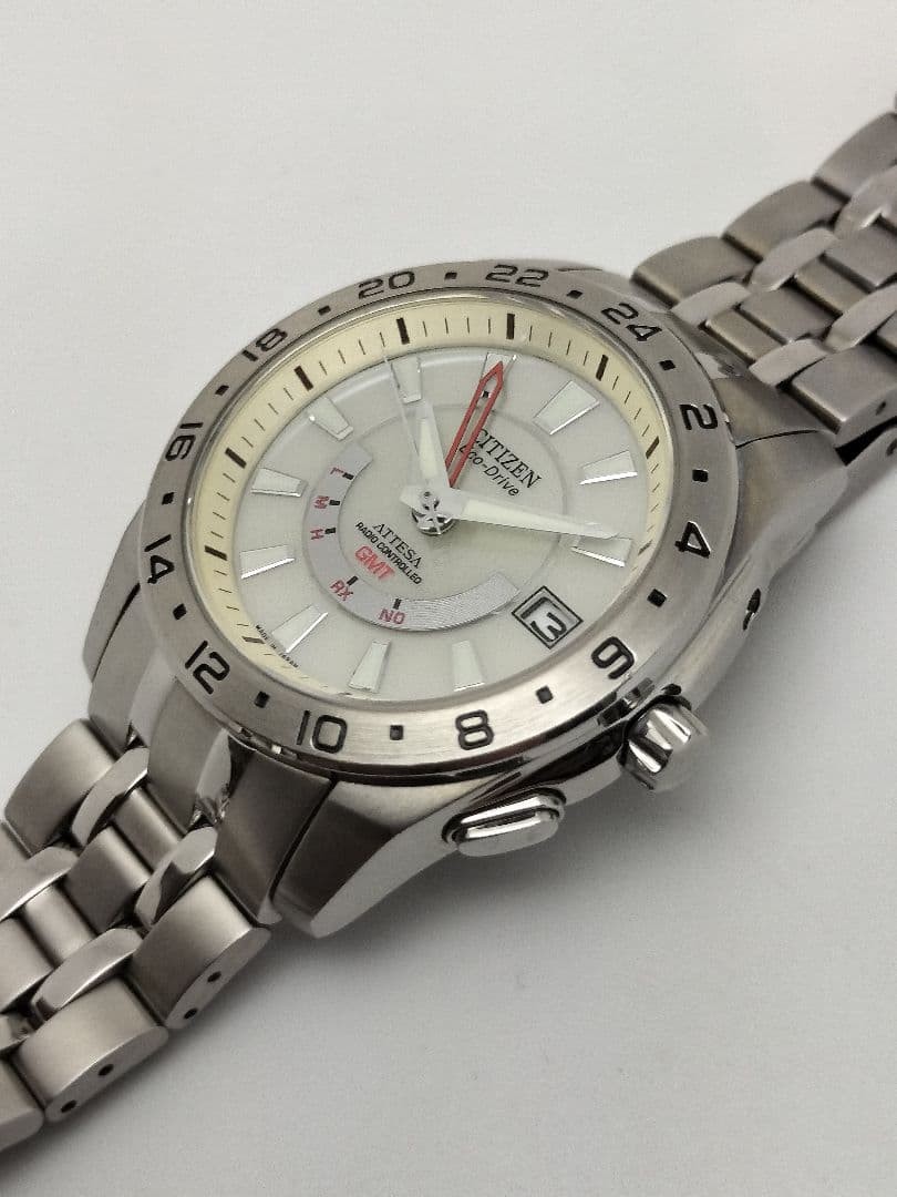 CITIZEN Attesa H116 GMT Radio Solar Watch Box 18.5cm 7.28in Eco-Drive