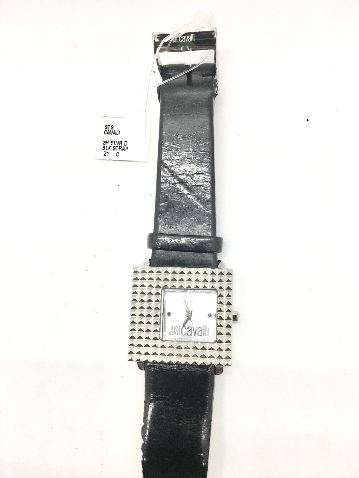 Just Cavalli Women (Donna) Silver Dial Black Leather Band Watch – R7251187615
