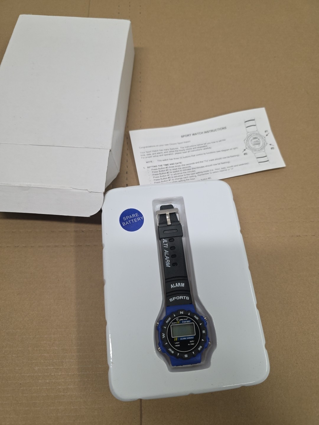 LifeLong Digital Sports Watch W/Multi-Alarm 1/100 Sec Chronograph New Old Stock