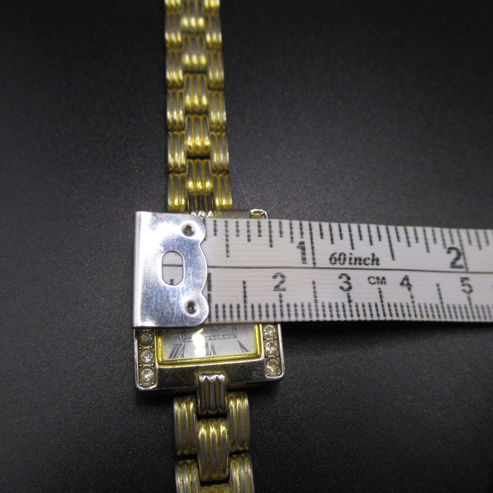 Elegant GJ/EJ Quartz Women’s Watch Gold-Tone Two-Tone Crystal Bezel Rectangle