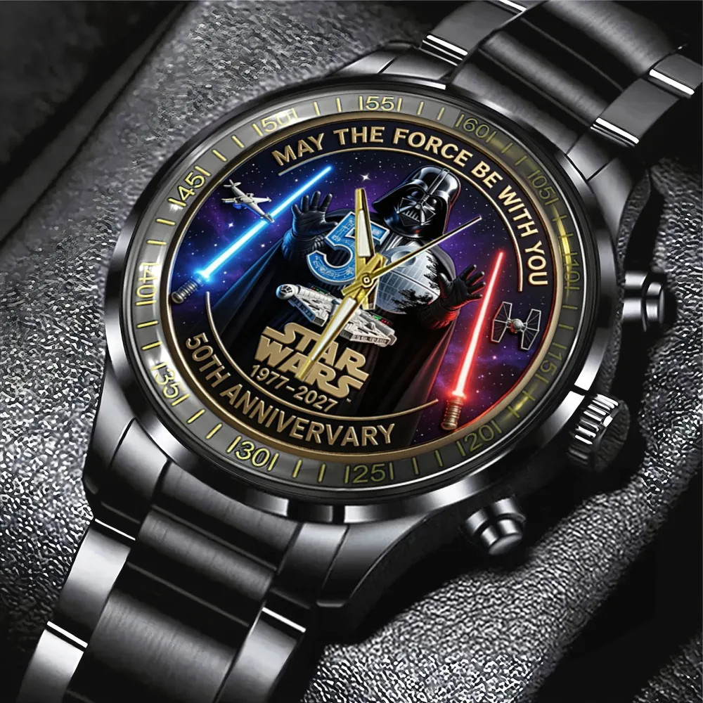Star Wars 50th Anniversary Black Stainless Steel Watch – 85