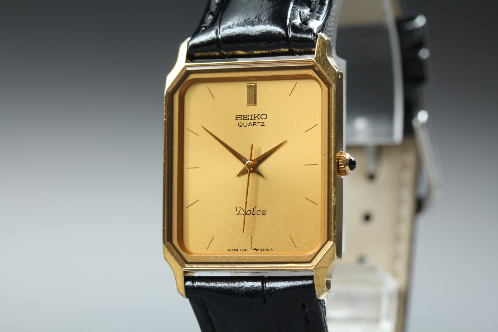 [Near MINT] Seiko Dolce 7731-5210 Gold Dial Quartz Men’s Watch From JAPAN