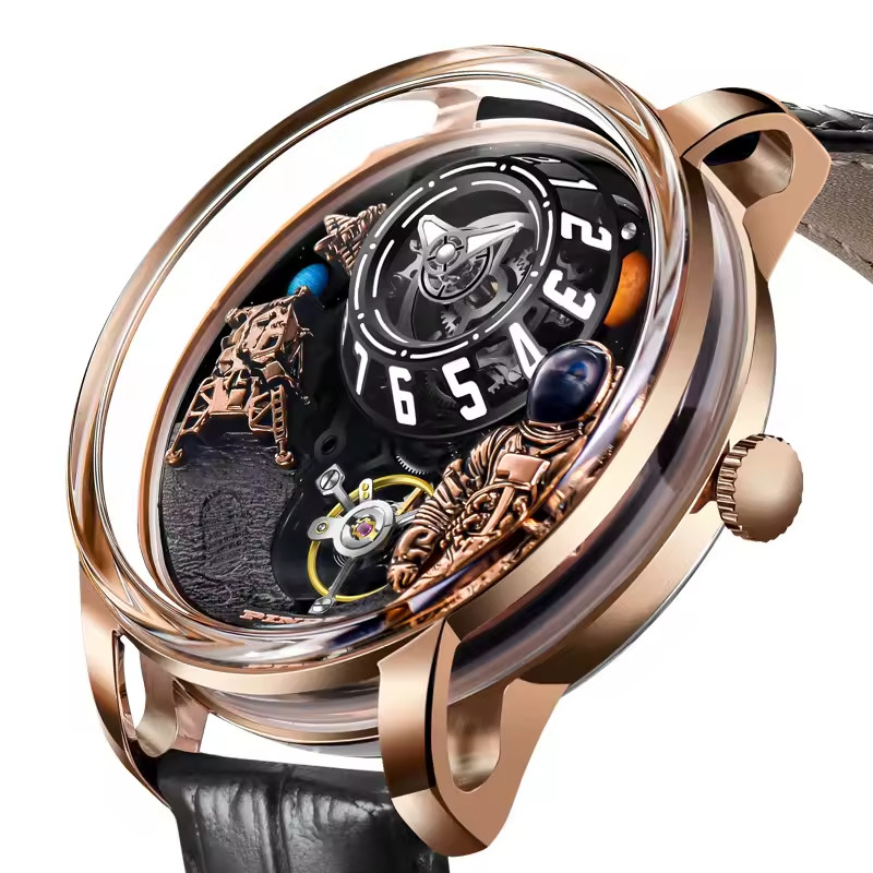 🔥PINDU Men’s Automatic Watch 45.5mm Steel Sapphire Crystal 30M Design PD6630