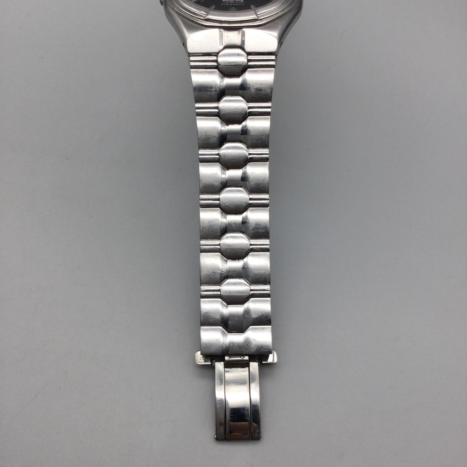 Citizen Eco-Drive Mens Watch 37mm Black Dial Stainless Bracelet Date BROKEN BAND