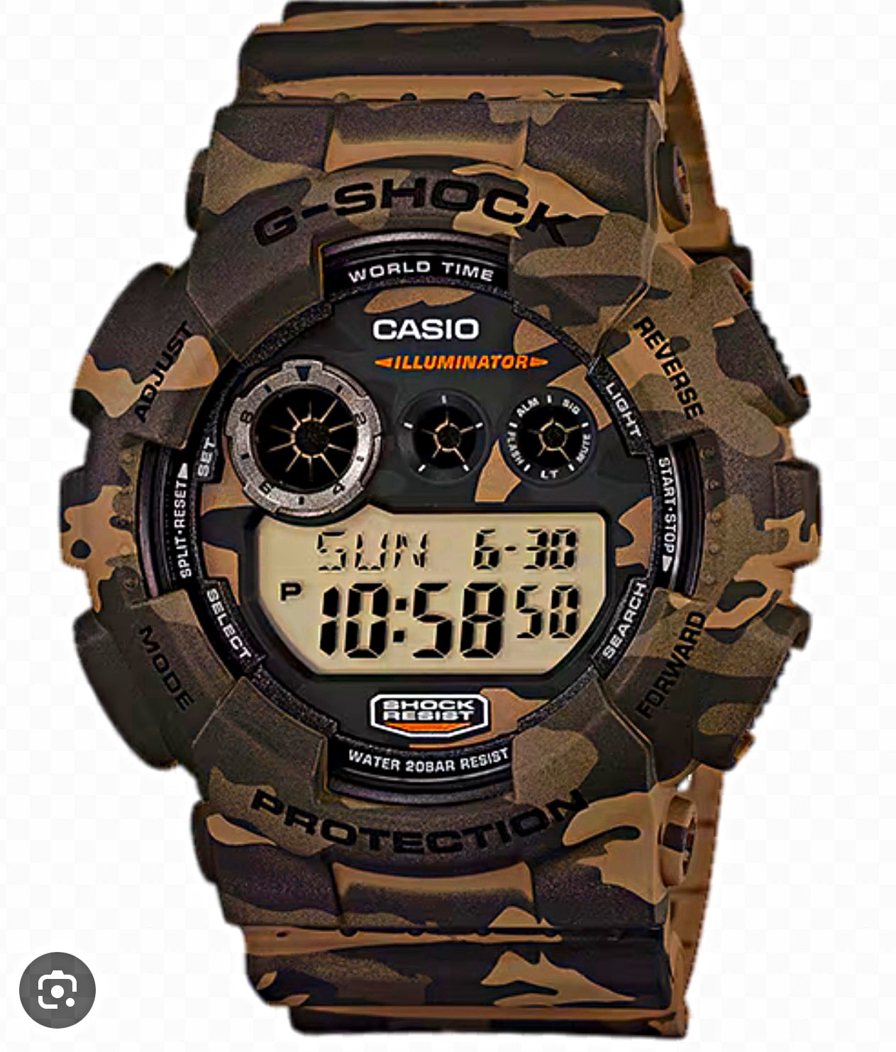 Casio G-SHOCK GD120CM Digital Camo 200m Quartz Resin Strap Sport Watch