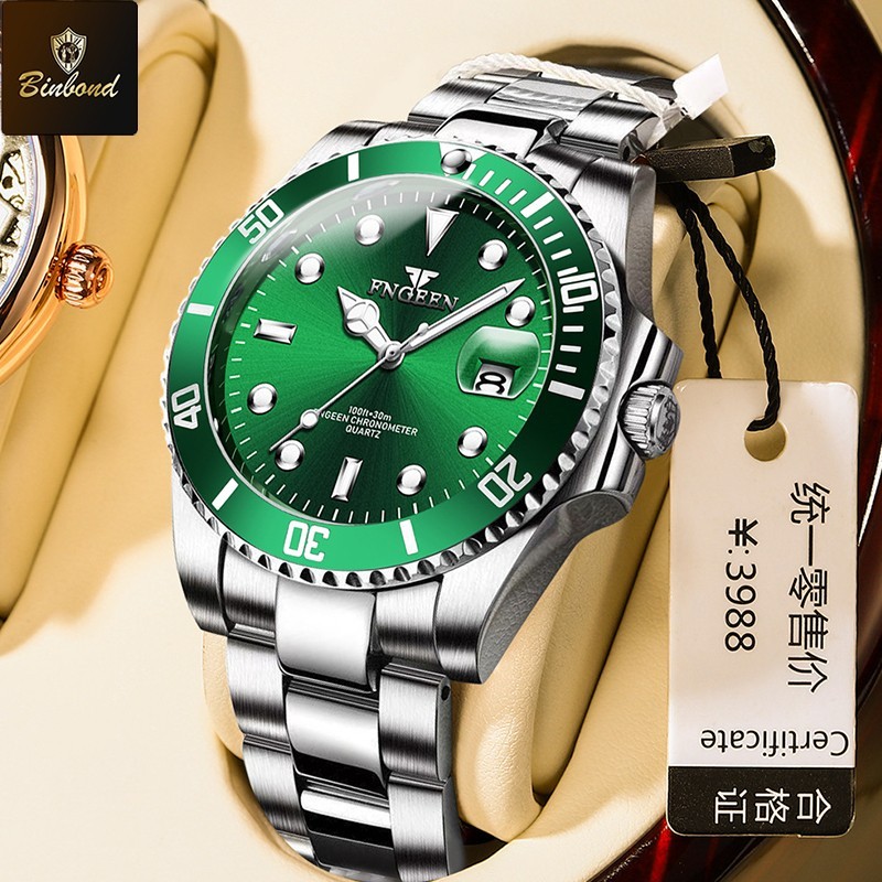 FNGEEN Top Brand Luxury Fashion Diver Watch Men 30M Waterproof Date watch Sport