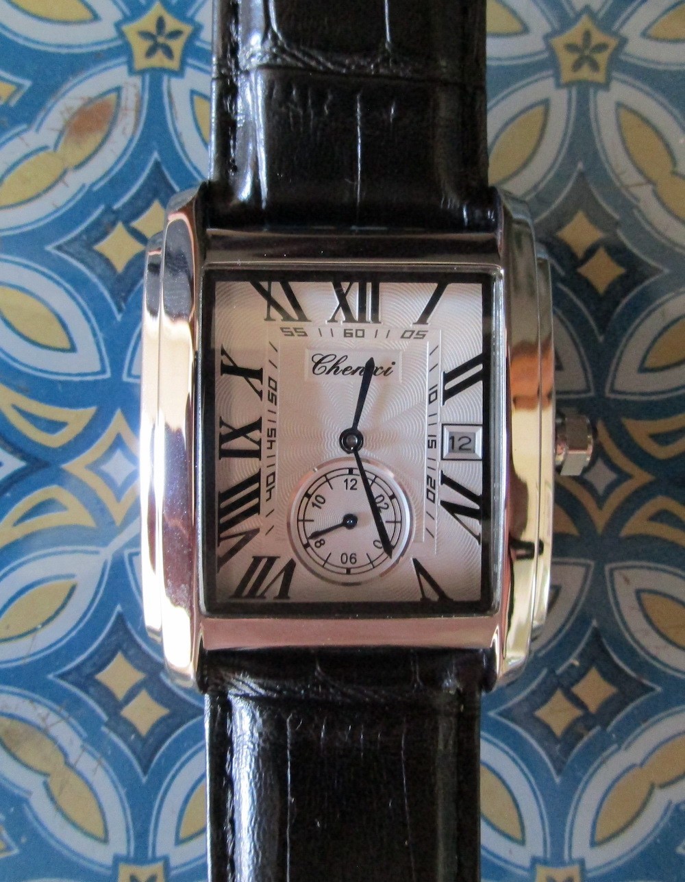 Men’s CHENXI Rectangular Dress Analog Date Quartz 35mm Wrist Watch New in Box