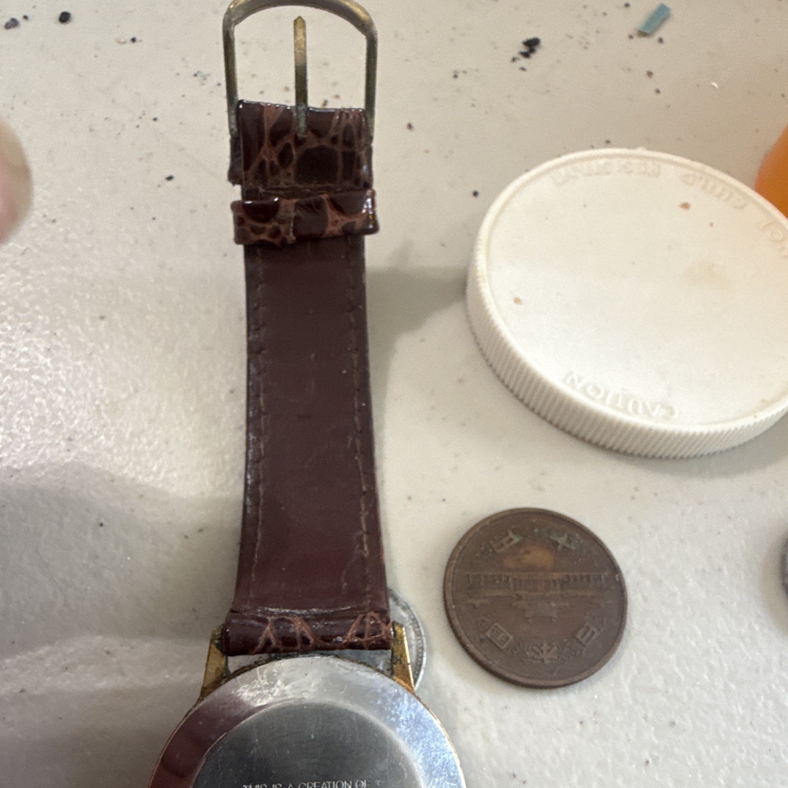 Image Watches, Inc. Prozac Quartz Analog Watch Black Dial Brown Leather Strap
