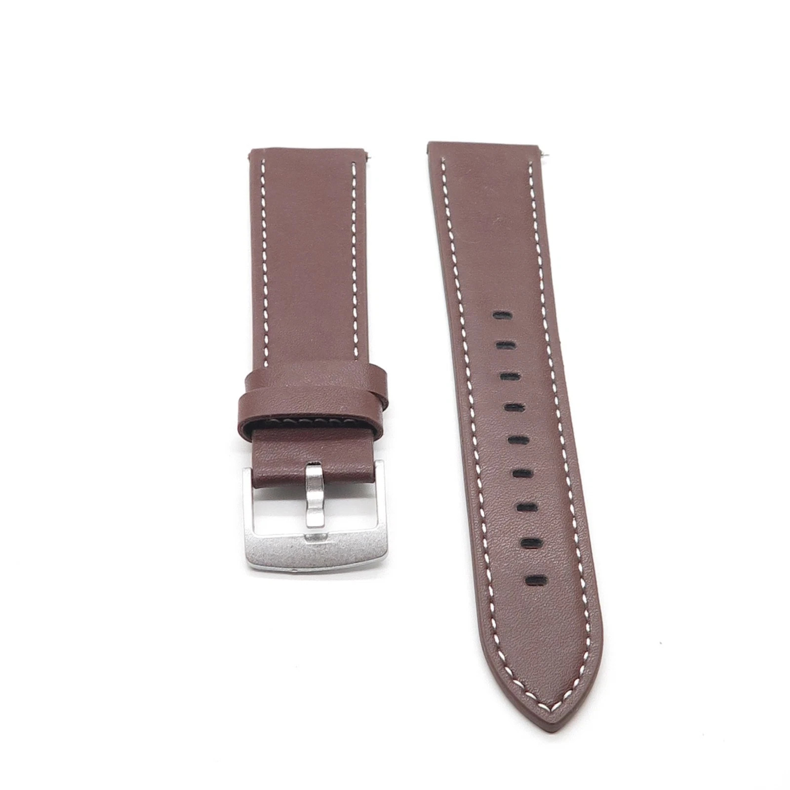 Brown Watch Strap Replacement with White Stitching