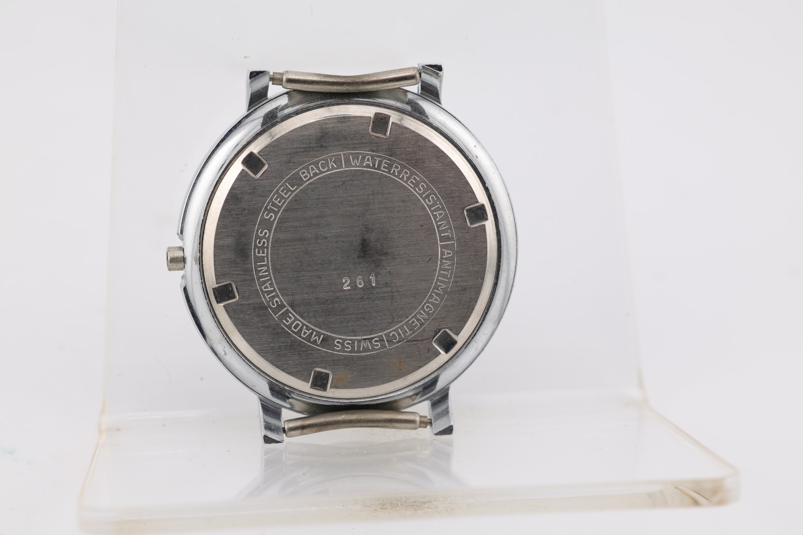 NOS VTG SWISS MADE WRIST WATCH CASE, 35.4mm, 15mm LUG, 25.5mm MOVEMENT SEAT (EU)