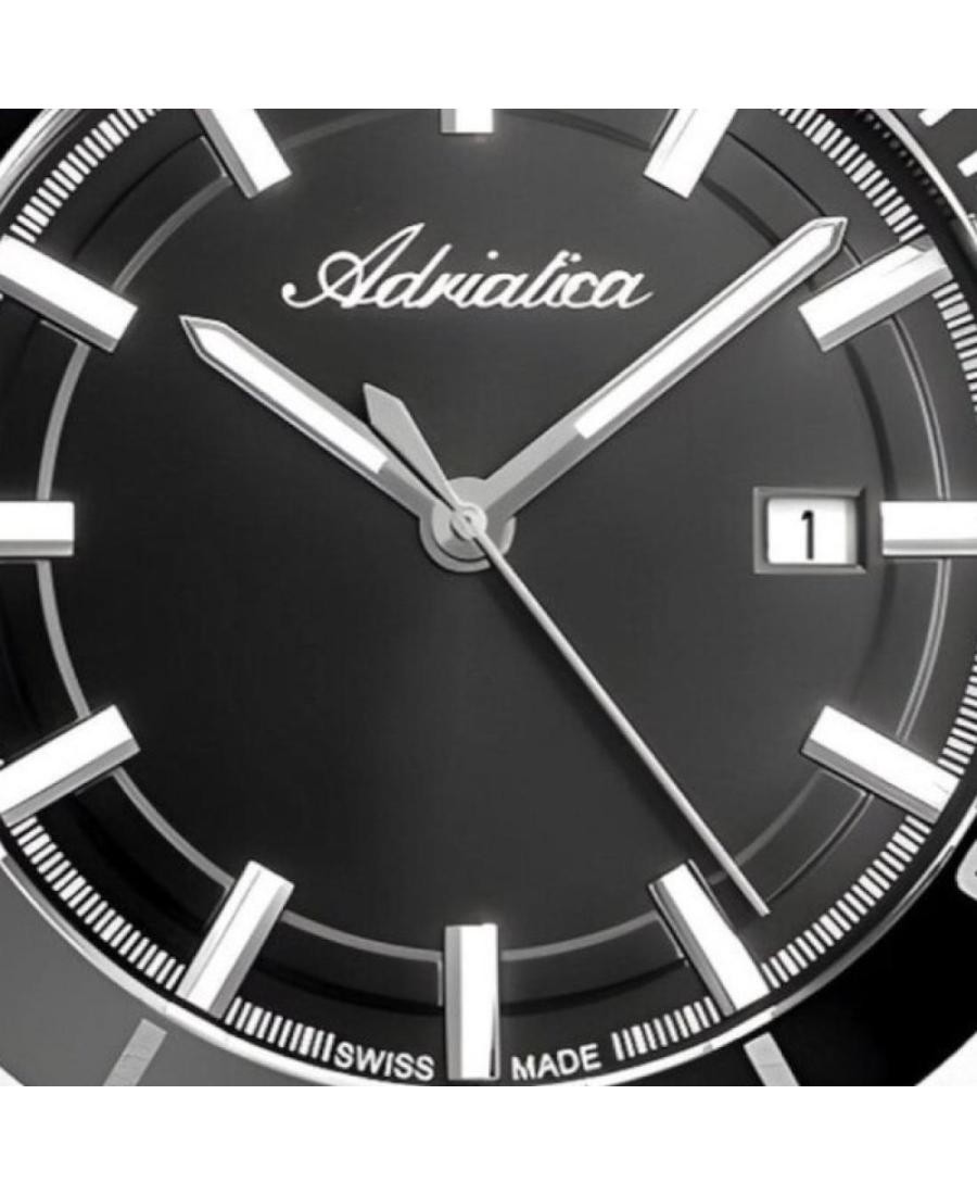 ADRIATICA Men Quartz Casual Watch Classic Dress Black Dial Waterproof Swiss