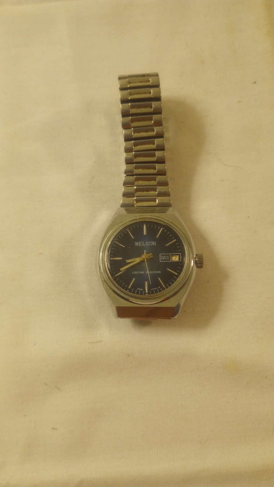 Vintage Mens NELSON Lifetime Mainspring Hong Kong Manual Wind Wrist Watch Runs