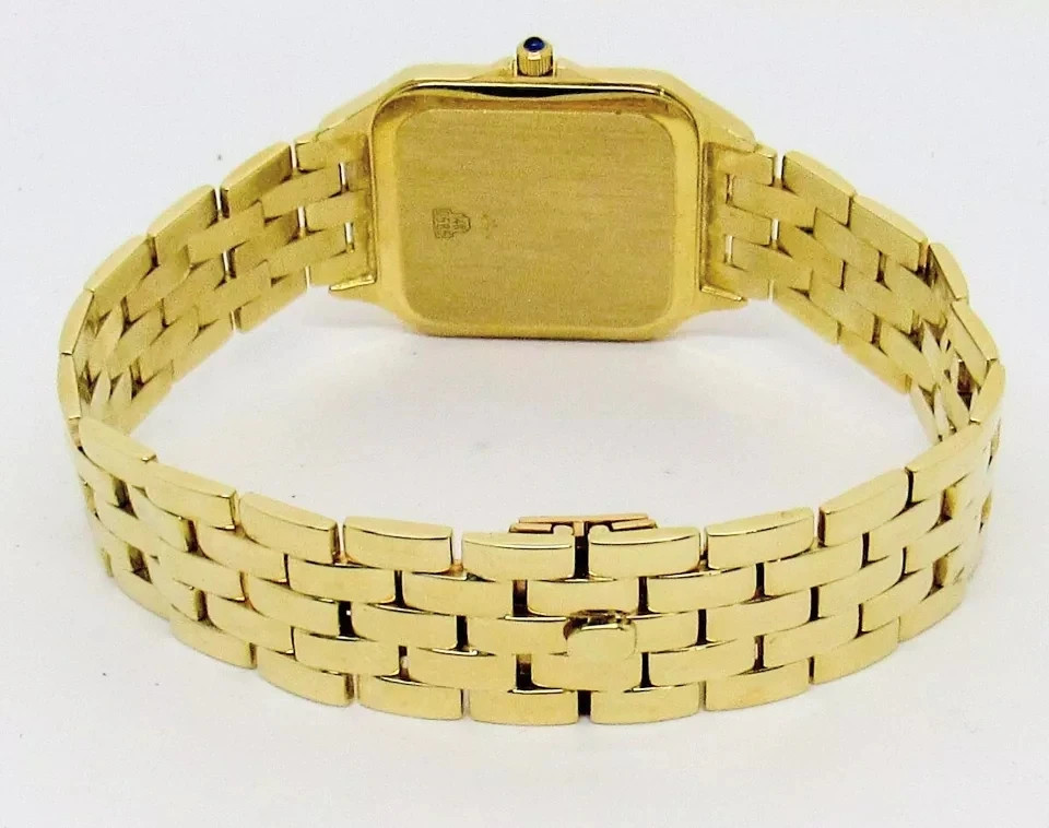 14K Yellow Gold 28mm Quartz Ladies Watch W/ Hidden Butterfly Clasp Very Good!!!!