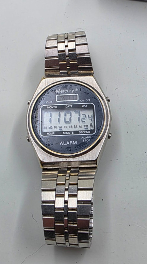 Vintage (1975-1985) Mercury LCD Alarm Chronograph New Battery
