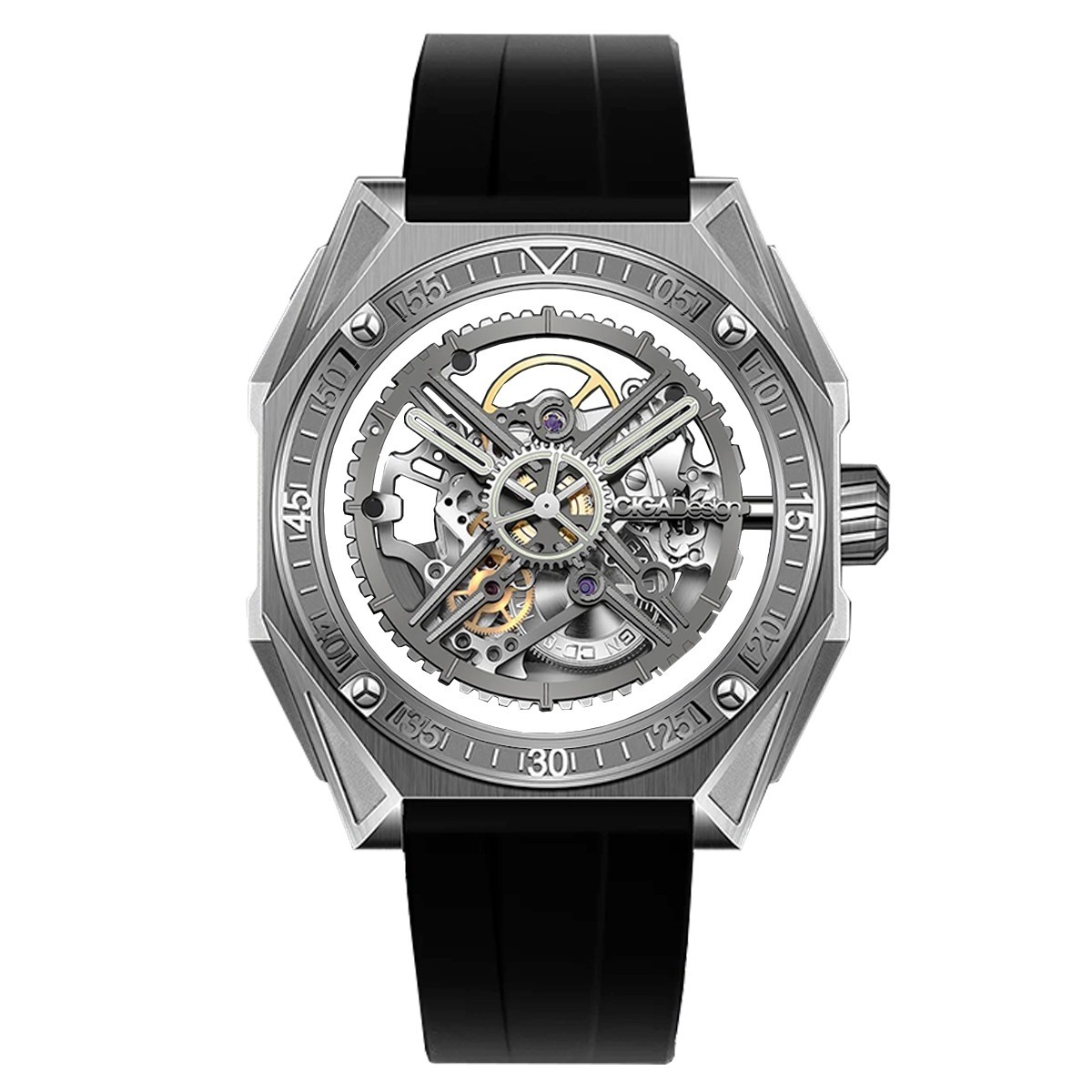 CIGA Design Magician Skeleton Automatic Mechanical Watch for Men with 3 Cases