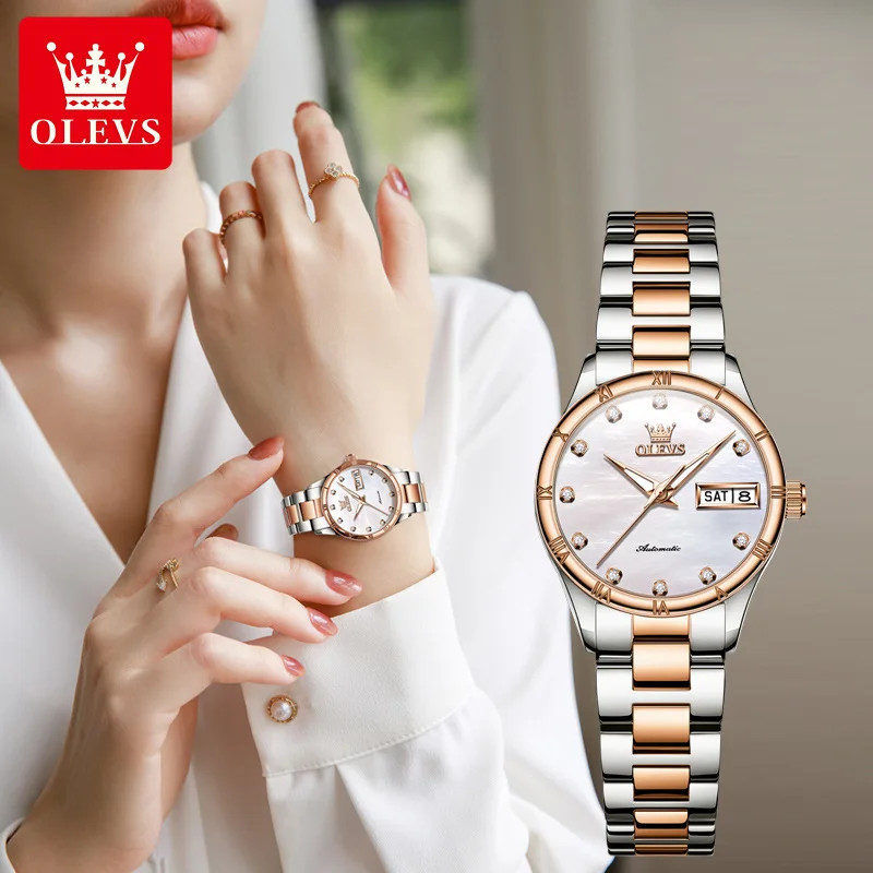 OLEVS Women’s Automatic Watch Waterproof Mechanical Wristwatch for Ladies