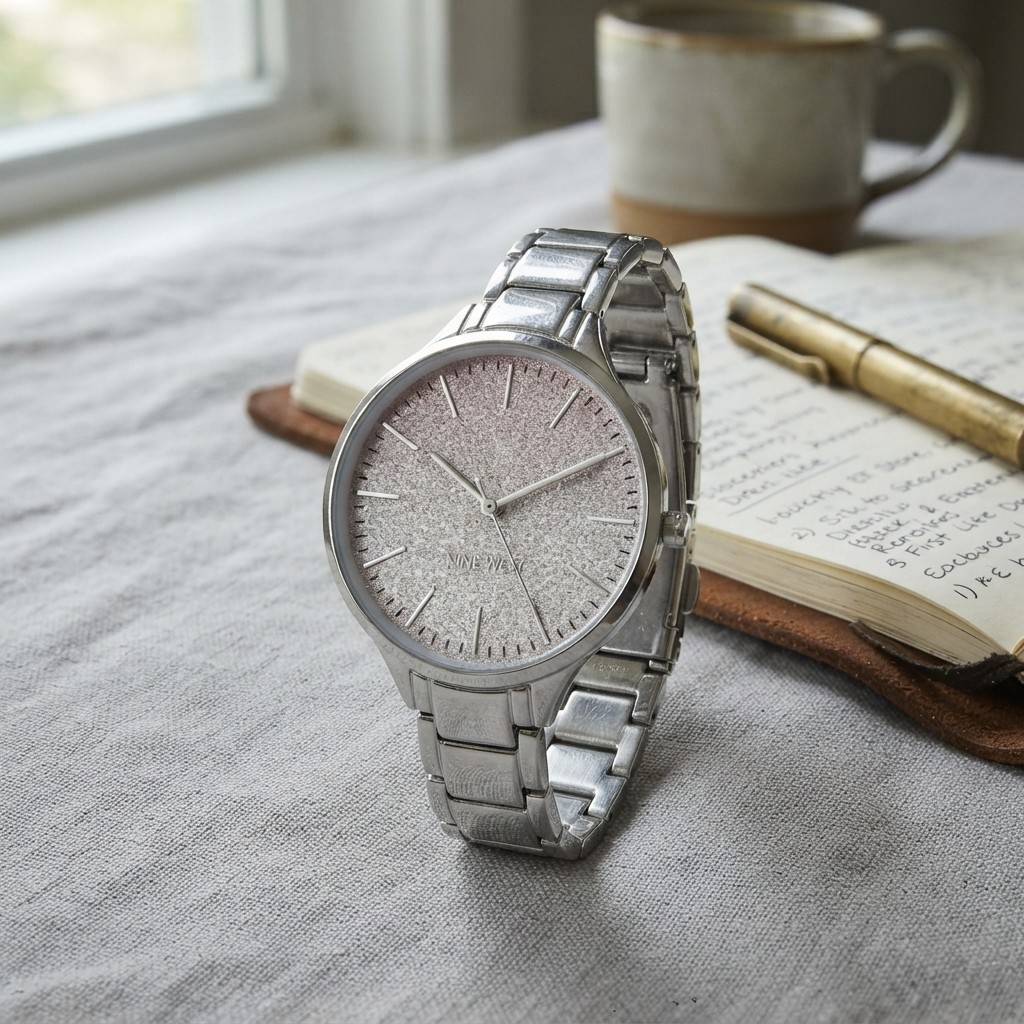 Fashion-forward Women’s Silver Bracelet Watch with Japanese Quartz & Ombre Style