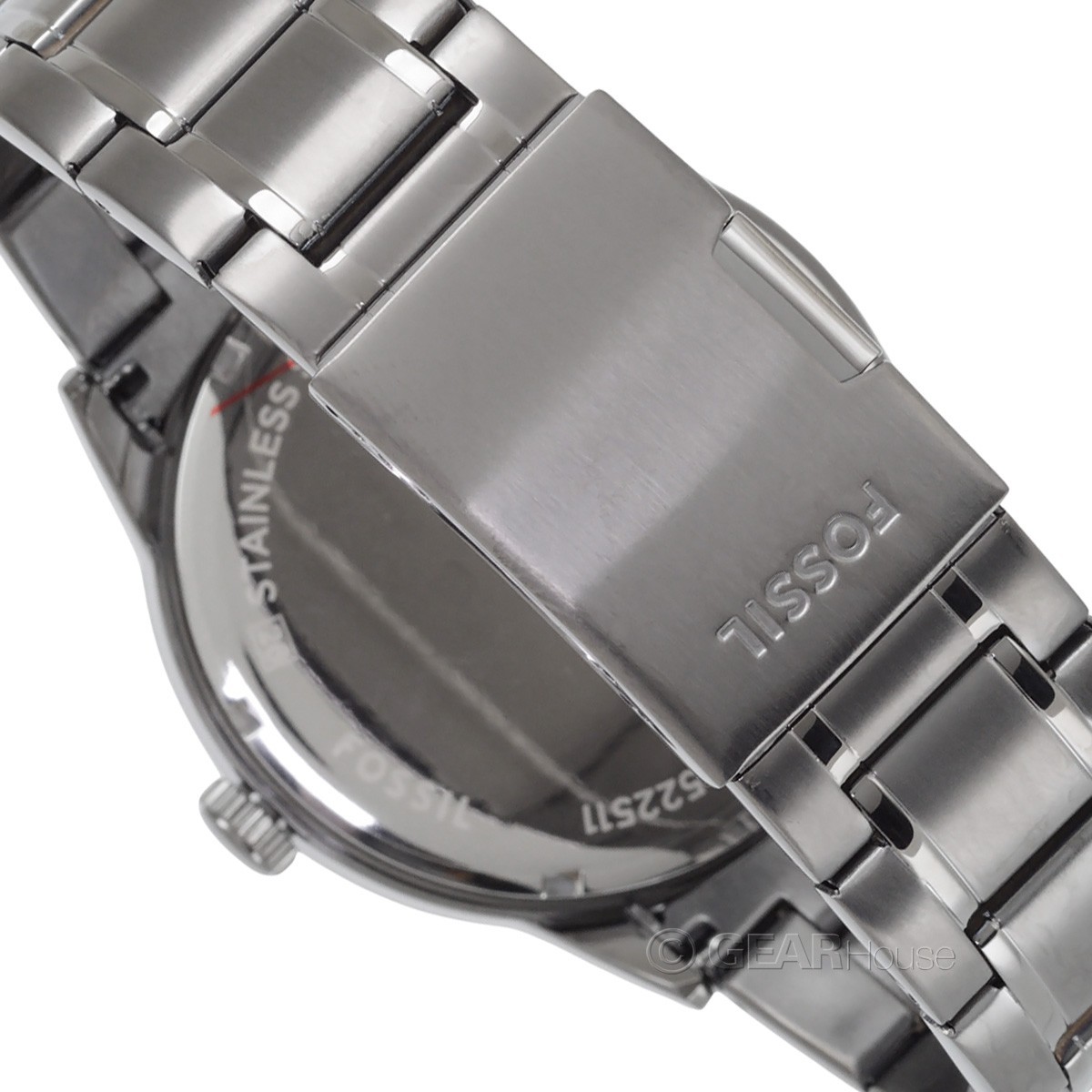 FOSSIL Flynn Mens Watch, Large Black & Silver Dial, Gray Stainless Steel Band