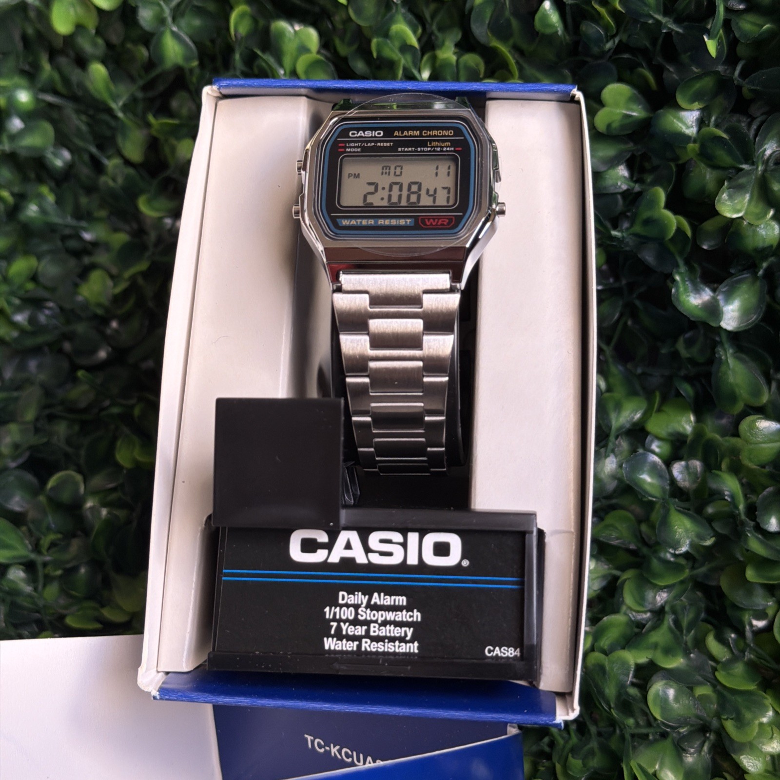 CASIO A158W-1CR Unisex Classic Silver Digital A158 Sport Watch WR 30M NEW