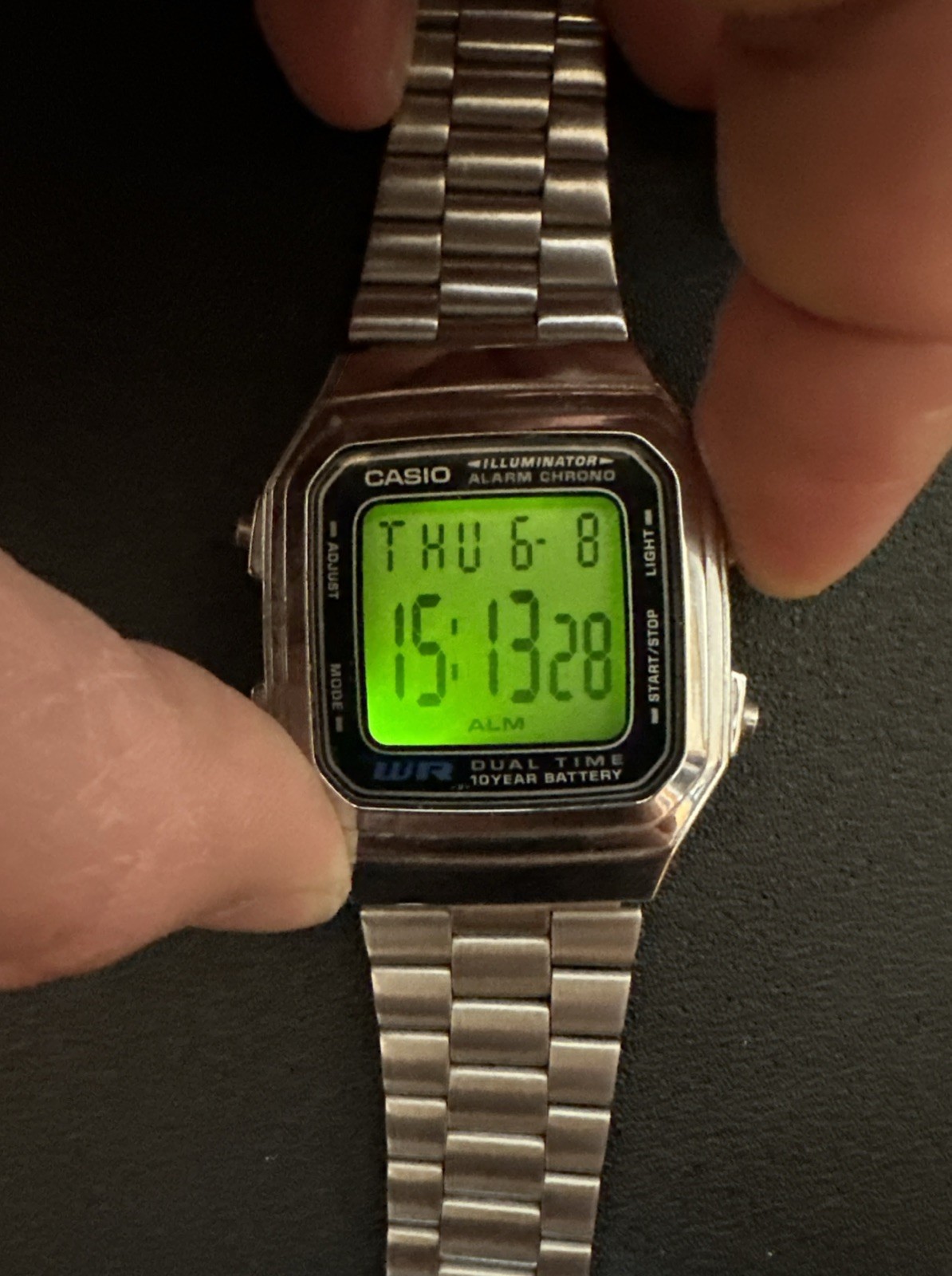 Vtg CASIO Illuminator Men’s Quartz Digital Watch – A178W Alarm Chrono WORKS – A