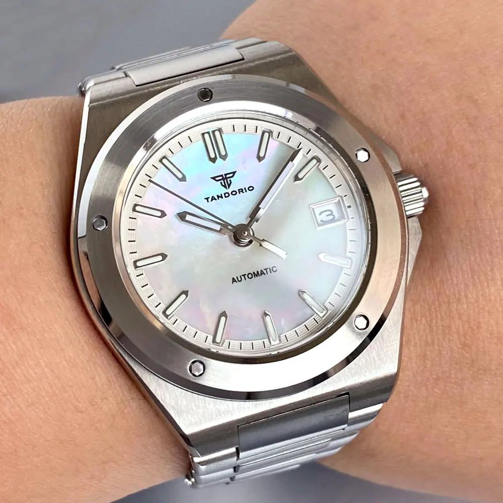 Tandorio 40mm Rose Gold Japan NH35A Mechanical Men’s Watch Mother of Pearl Dial