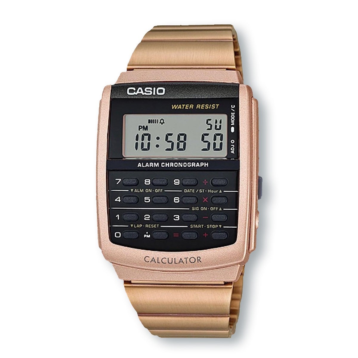 CASIO CA506C-5A Data Bank Calculator Watch, Rose Gold