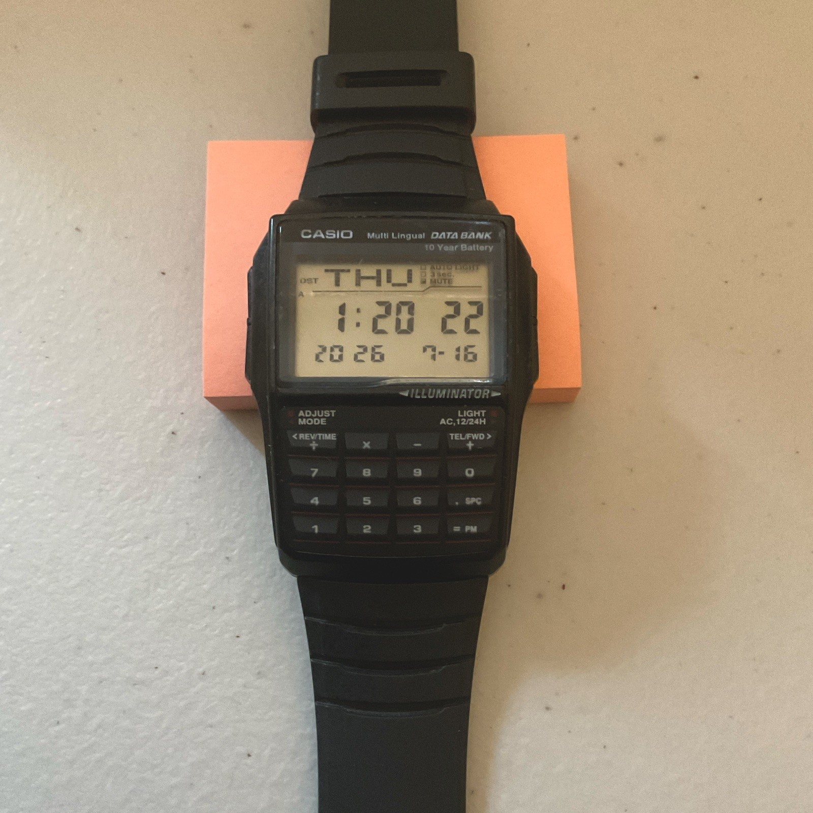 Casio DBC-32 Data Bank Calculator Digital Watch Alarm Dual Time Illuminator