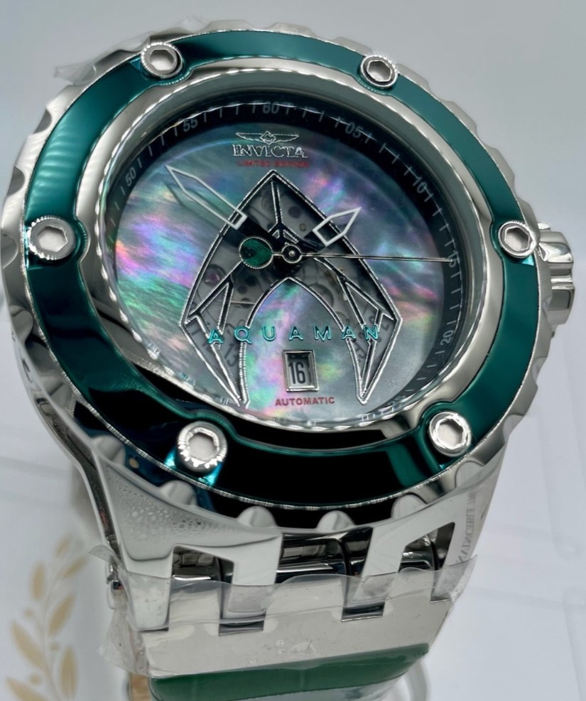Invicta DC Comics Aquaman Auto Men’s Watch w/ MOP Dial 52mm Green/Steel (43912)
