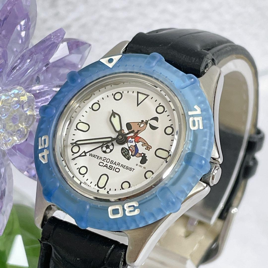 Casio 1994 World Cup Soccer Black Quartz Watch Vintage Japan 0713022