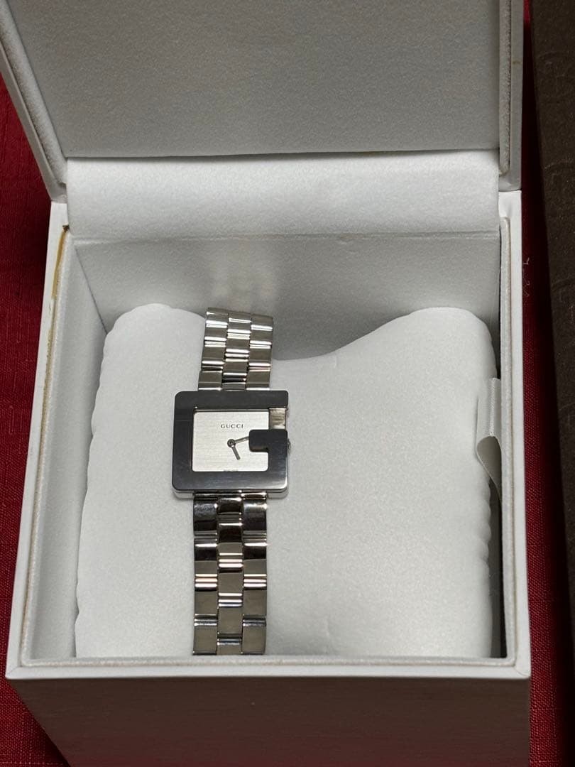 GUCCI 3600M Square G Silver Dial Quartz Unused Watch Extra Large Band 24-25cm